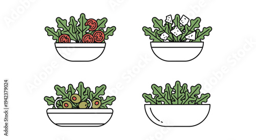 Arugula Salad Line art vector modern smooth artistic abstract