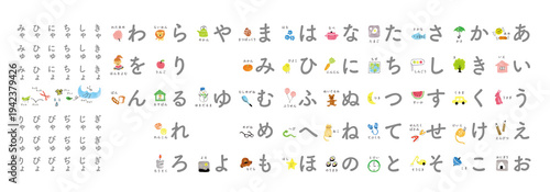 ひらがな表 カラー 学習ポスター あいうえお 日本語教育 知育教材