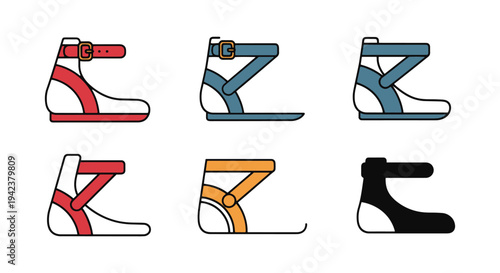 Ankle Strap Line art vector modern pastel tone abstract artwork