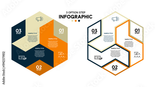 Vector triangle element for infographic. Template for cycling diagram, graph, presentation. Business concept with 3 options, parts, steps or processes.