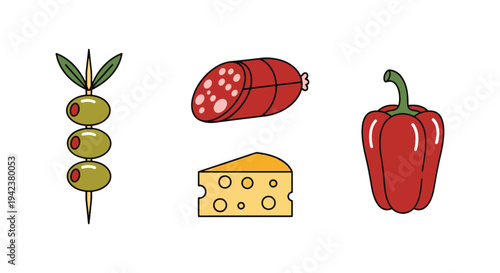 Antipasto Line art vector set minimal artistic abstract