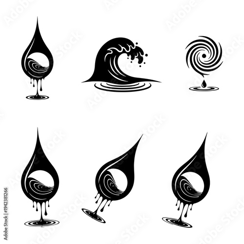 Don't Be Salty: Water Waves and Importance of Drops Silhouette Pack