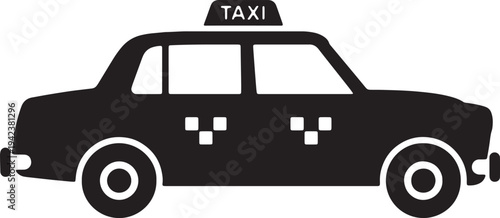 Classic taxi cab silhouette for urban city transportation and car service concepts