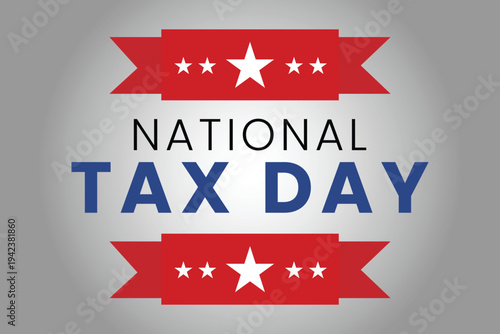 Modern Tax Day banner with patriotic stars and stripes theme representing American financial obligations.