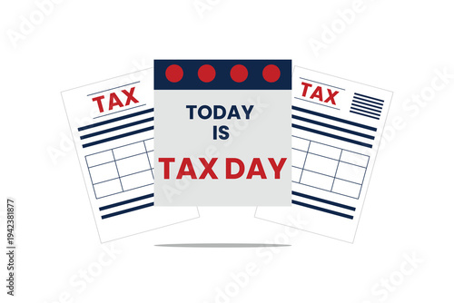 Professional tax concept background with documents and financial forms representing the tax reporting process.