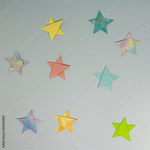 Foto Colorful origami star background