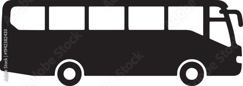 Modern passenger bus silhouette for public transportation and city travel concepts