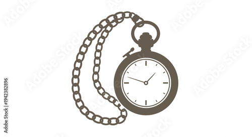 Vintage Pocket Watch with Chain, Classic Timepiece, Retro Accessory