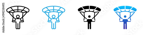Parachute multi - style icon design concept