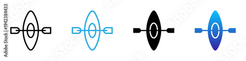 Canoe multi - style icon design concept