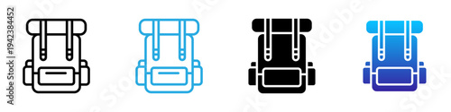 Backpack multi - style icon design concept