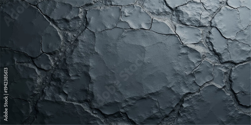 Aged black and white grunge background featuring a cracked old wood bark texture on a rough vintage material surface with a gray stone and concrete wall pattern