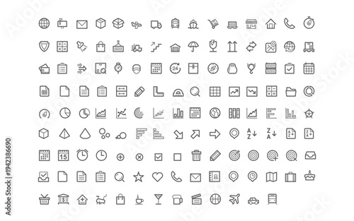 Basic overseas trade icons collection including earth, cargo ship, airplane, container, import export arrows, global trade