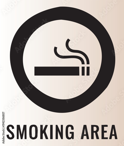 No smoking sign indicating designated smoking area with cigarette icon