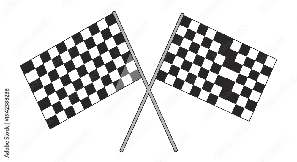 Fototapeta premium Checkered Racing Flags Interlocked in Checkered Pattern