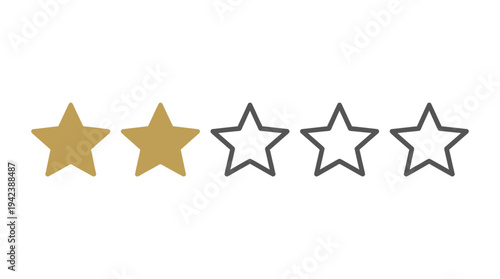 two out of five star rating icon