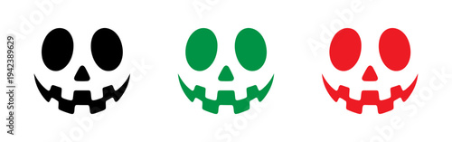 Colorful halloween skull icons