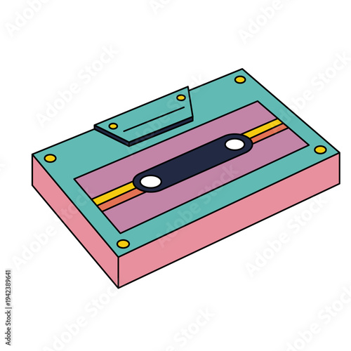 Vintage Cassette Tape Graphic Element