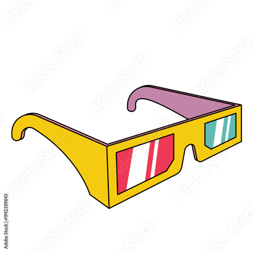 Vintage 3D Glasses Graphic Element