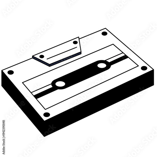 Vintage Cassette Tape Graphic Element