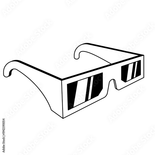 Vintage 3D Glasses Graphic Element