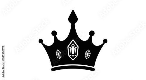 A black and white image of a crown on a white background