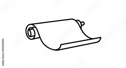 A black and white drawing of a rolled up piece of paper
