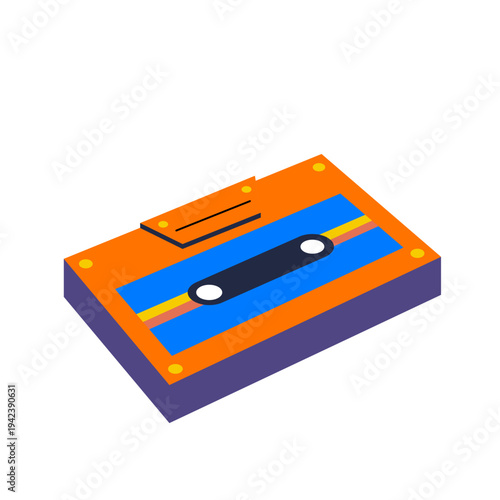 Vintage Cassette Tape Graphic Element