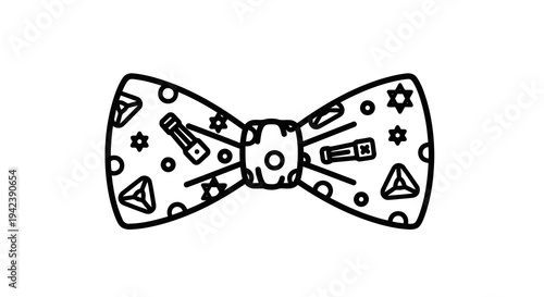 A black and white image of a bow tie