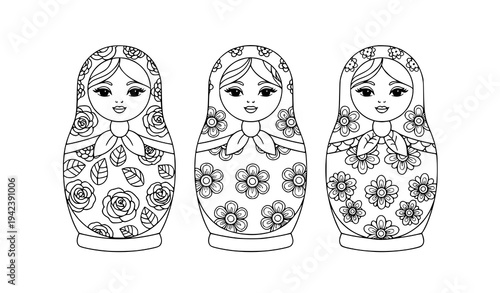 Cute Doll Silhouette Toy Characters Vector Collection for Kids and Nursery Design