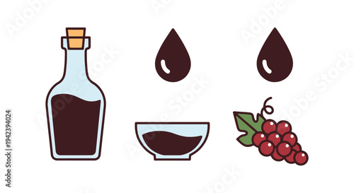 Balsamic Vinegar Line art modern abstract artistic illustration