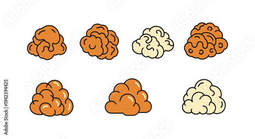 Caramel Popcorn Line art soft abstract color vector design