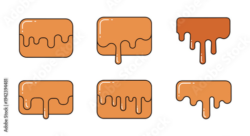 Caramel Drizzle Line art soft abstract artistic illustration