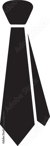 Simple illustration of a necktie and collar graphic symbol