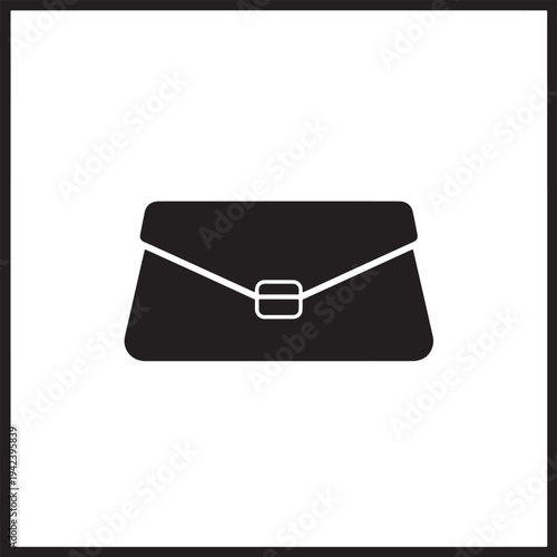Clutch bag with buckle isolated on white background