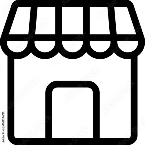 Black shop icon - outline