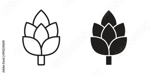 Artichoke icon silhouette. Editable stroke. Line vector illustration design