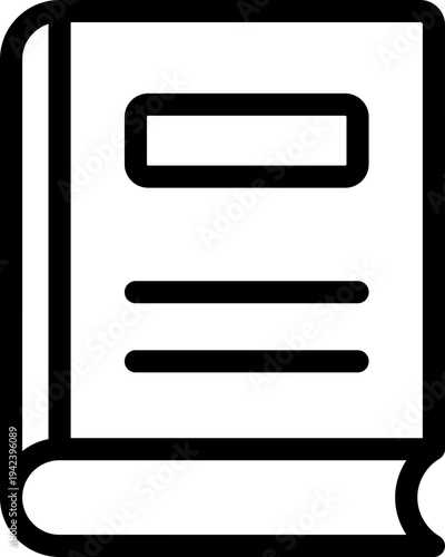 Black book icon - outline