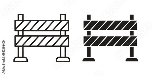 Barrier icon silhouette. Editable stroke. Line vector illustration design