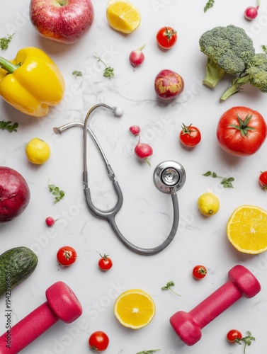 healthy lifestyle concept with stethoscope