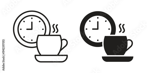 Break icon silhouette. Editable stroke. Line vector illustration design