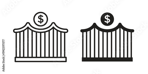 Bridging loan icon silhouette. Editable stroke. Line vector illustration design