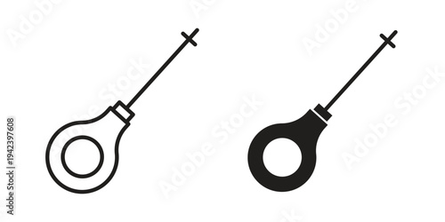 Car dipstick icon silhouette. Editable stroke. Line vector illustration design