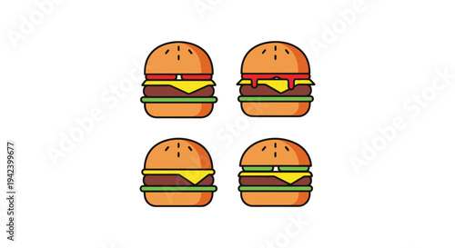 Cheese Burger Slider Line art creative modern abstract illustration
