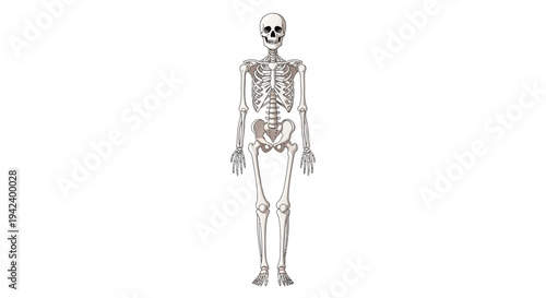 Human Anatomy Skeleton Vector Illustration, Medical Diagram for Educational and Healthcare Purposes