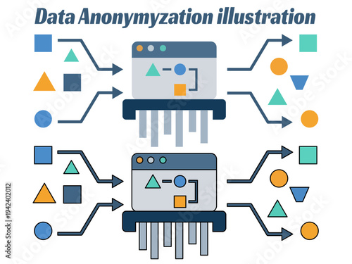 Data Anonymization Process Privacy Protection Illustration