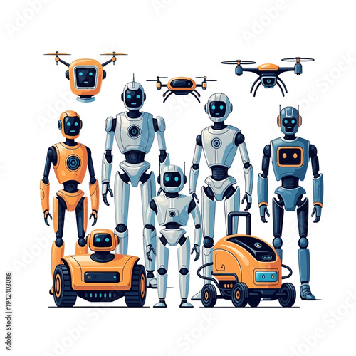 Robots and Drones Showcasing Innovation in Future Technology