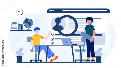 HR professionals reviewing candidate profiles for hiring and recruitment