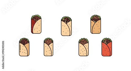 Bean Burrito Line art vector clean modern artistic abstract illustration