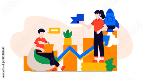 Team celebrating reaching business targets and corporate milestones